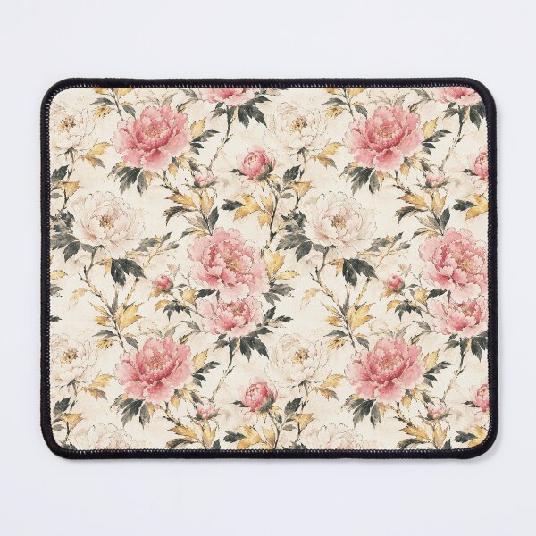 Item preview, Japanese Peony Gold Ink Watercolor Seamless Botanical Pattern designed and sold by Inkworksbyshery.