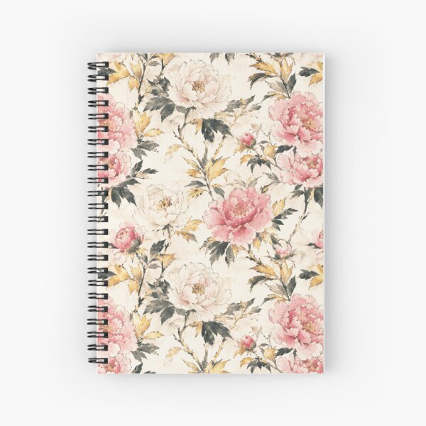 Item preview, Japanese Peony Gold Ink Watercolor Seamless Botanical Pattern designed and sold by Inkworksbyshery.