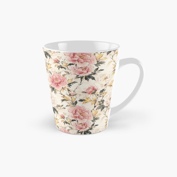 Item preview, Japanese Peony Gold Ink Watercolor Seamless Botanical Pattern designed and sold by Inkworksbyshery.