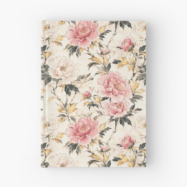 Item preview, Japanese Peony Gold Ink Watercolor Seamless Botanical Pattern designed and sold by Inkworksbyshery.