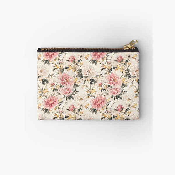 Item preview, Japanese Peony Gold Ink Watercolor Seamless Botanical Pattern designed and sold by Inkworksbyshery.