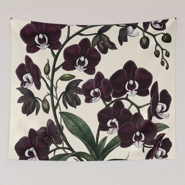 Item preview, Vintage Phalaenopsis Orchid Moody Botanical Illustration designed and sold by LinaValearte.