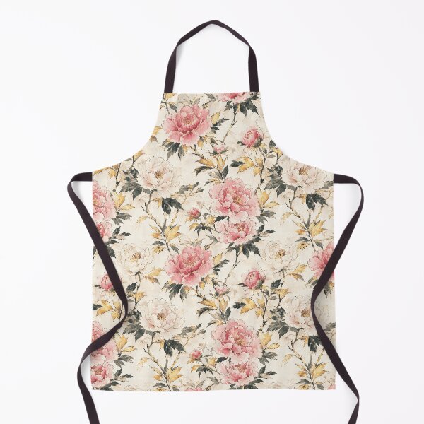 Item preview, Japanese Peony Gold Ink Watercolor Seamless Botanical Pattern designed and sold by Inkworksbyshery.