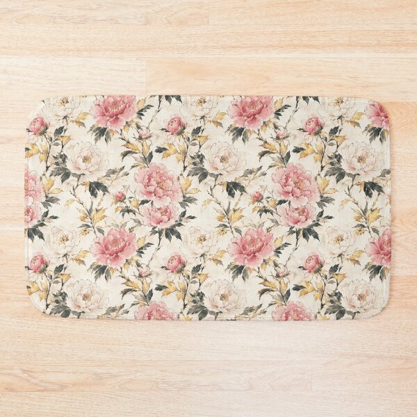 Item preview, Japanese Peony Gold Ink Watercolor Seamless Botanical Pattern designed and sold by Inkworksbyshery.