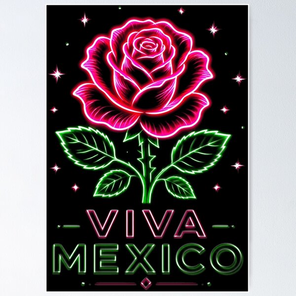 Item preview, Viva Mexico Flag Rose Flower Independence Day designed and sold by OlakunleOloroz.