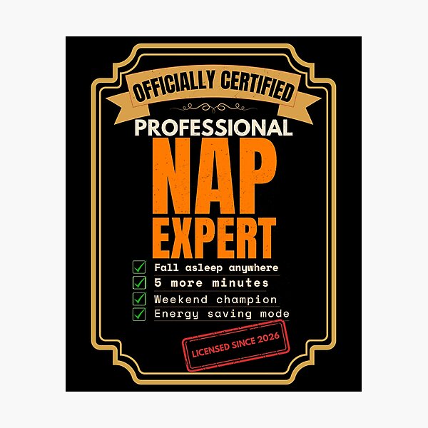 Item preview, Officially Certified Professional Nap Expert Funny Sleep T-Shirt designed and sold by Uvclick.