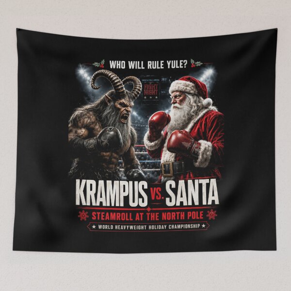 Item preview, Krampus vs Santa North Pole Fight Night designed and sold by Victor Shadehorn.