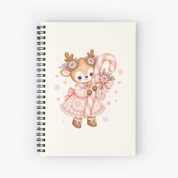 Item preview, Cute Reindeer with Giant Candy Cane | Kawaii Cottagecore Christmas Candy Cane Pastel Holiday Illustration designed and sold by looplandger.