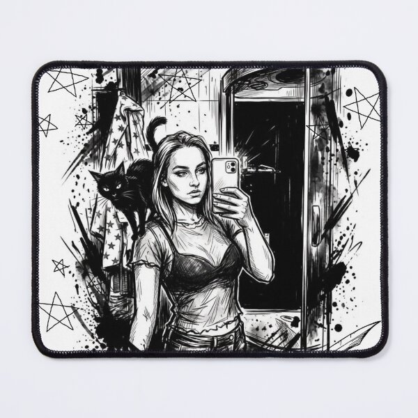 Item preview, mirror and black cat - white designed and sold by CaylaTay.