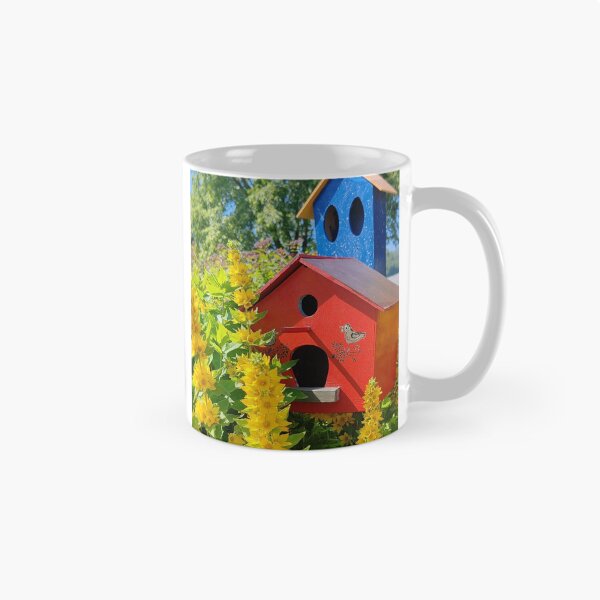 Item preview, Cozy Red and Blue Birdhouses with Yellow Flowers designed and sold by TaJeKoRe.