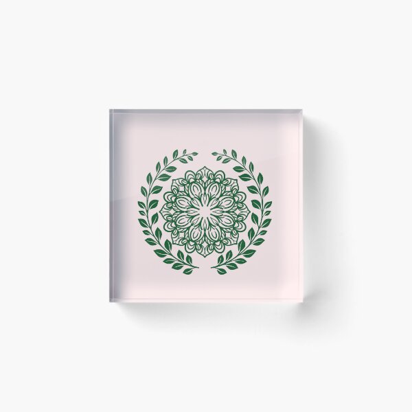 Item preview, Green Mandala with Laurel Leaf Wreath Pattern designed and sold by Jyoti-Quotes.