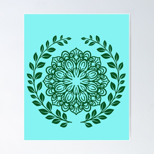 Item preview, Green Mandala with Laurel Leaf Wreath Pattern designed and sold by ​Jyoti Digital Artist.