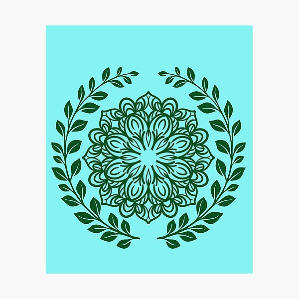 Item preview, Green Mandala with Laurel Leaf Wreath Pattern designed and sold by Jyoti-Quotes.