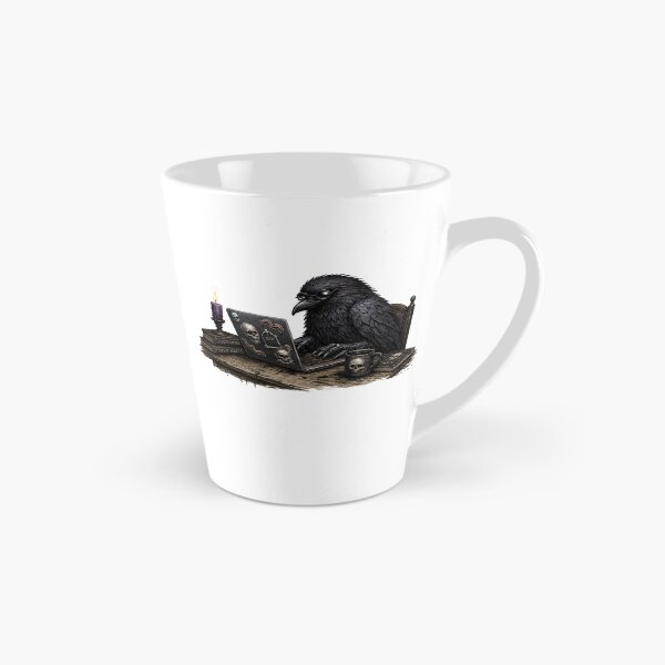 Item preview, Gothic Raven Working from Home on a Laptop designed and sold by Creep-elina.