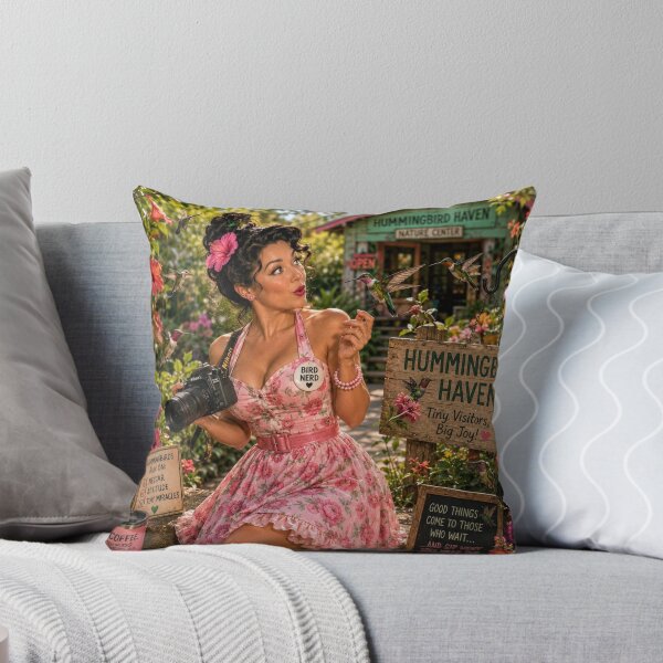 Item preview, Bird Nerd Pin-Up: Hummingbird Haven designed and sold by Kimberly Palmer.