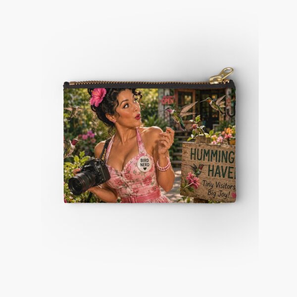 Item preview, Bird Nerd Pin-Up: Hummingbird Haven designed and sold by Kimberly Palmer.