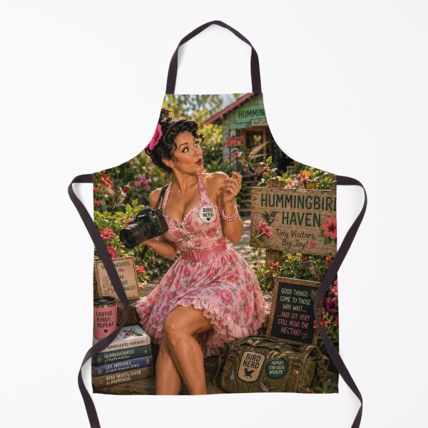 Item preview, Bird Nerd Pin-Up: Hummingbird Haven designed and sold by Kimberly Palmer.
