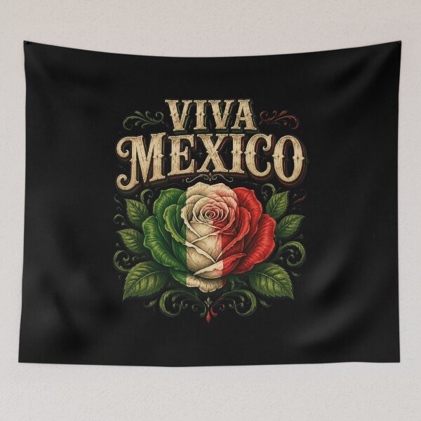 Item preview, Viva Mexico Flag Rose Flowers Independence Day designed and sold by OlakunleOloroz.