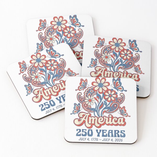 Item preview, Retro America 250 Years Semiquincentennial Floral Patriotic Fourth Of July 2026 designed and sold by Daisy Grimes.