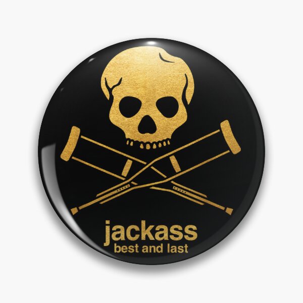 Item preview, Vintage Gold Foil Jackass Skull And Crutches Best And Last Stunt designed and sold by Daisy Grimes.