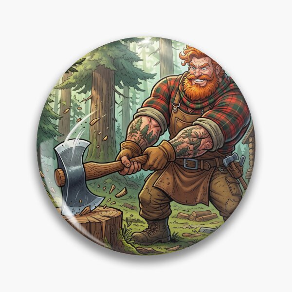 Item preview, Mighty Red-Bearded Lumberjack Cartoon in the Wild Forest designed and sold by Woof-zil.