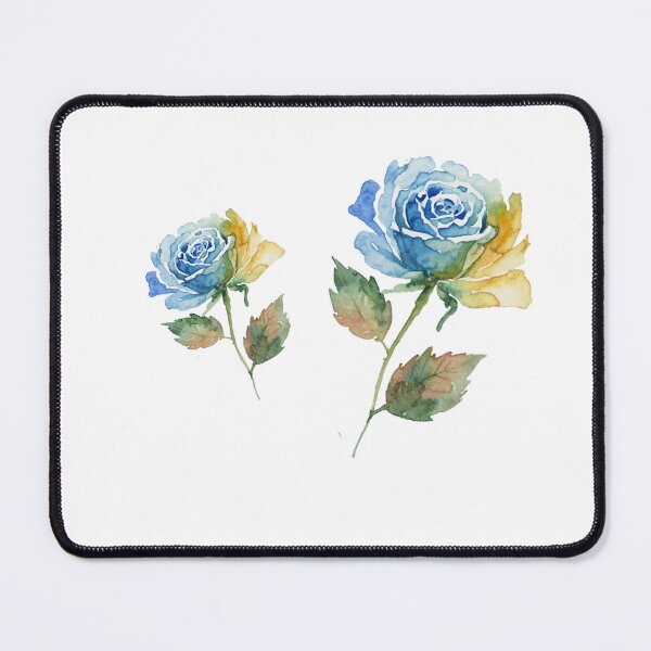 Item preview, Ethereal Blue and Gold Watercolor Rose designed and sold by wissal.studio.