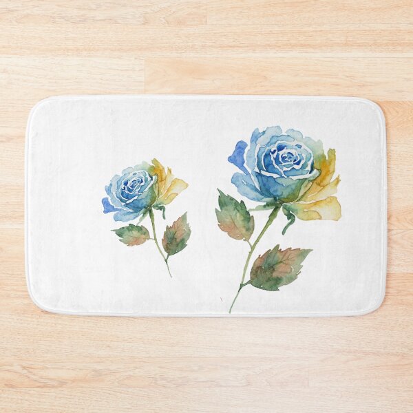 Item preview, Ethereal Blue and Gold Watercolor Rose designed and sold by wissal.studio.