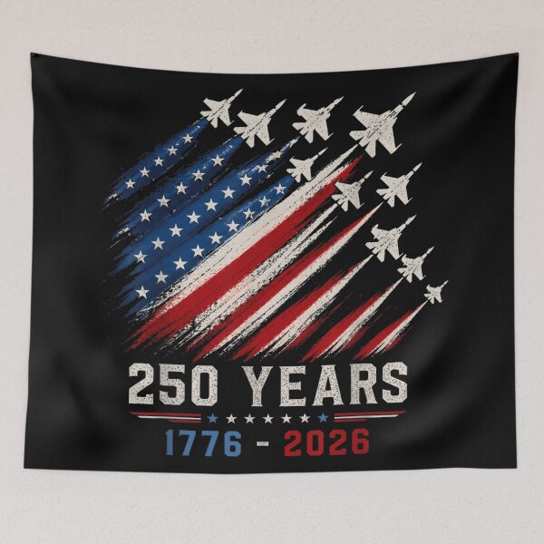 Item preview, Distressed American Flag Fighter Jets America 250 Years Semiquincentennial 4th July designed and sold by Daisy Grimes.