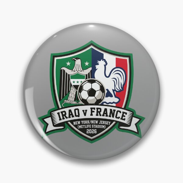 Item preview, Iraq Versus France Soccer Match 2026 Athletic Crest designed and sold by Pride Emblem Prints.