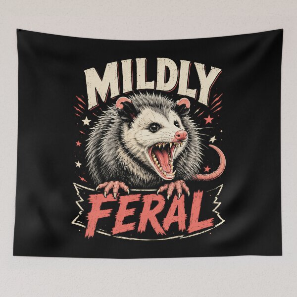 Item preview, Mildly Feral Opossum Attitude Humor designed and sold by Victor Shadehorn.