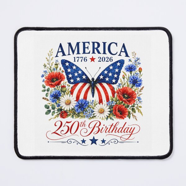 Item preview, Vintage America 250th Birthday Butterfly American Flag Botanical Floral Patriotic July designed and sold by Daisy Grimes.
