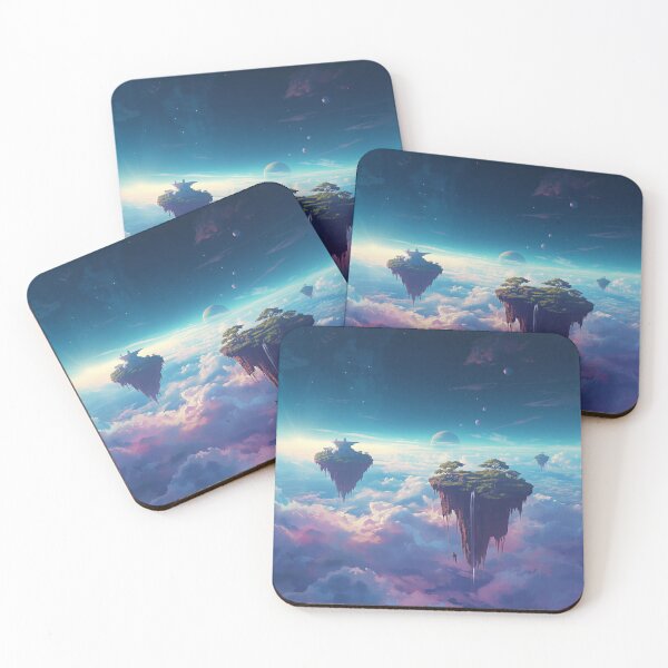 Item preview, Floating Sky Islands Watercolor Fantasy Landscape designed and sold by Luminous Wilds.