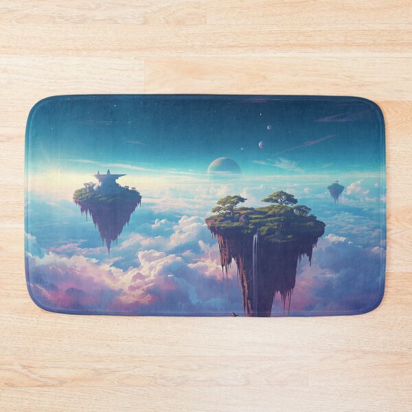 Item preview, Floating Sky Islands Watercolor Fantasy Landscape designed and sold by Luminous Wilds.