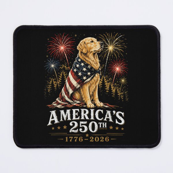 Item preview, Patriotic Golden Retriever Wrapped In American Flag Fireworks America 250th Anniversary designed and sold by Chaya Reid.