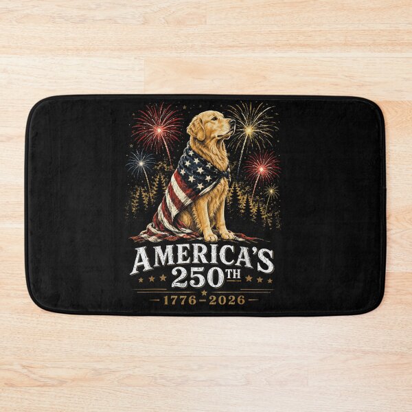 Item preview, Patriotic Golden Retriever Wrapped In American Flag Fireworks America 250th Anniversary designed and sold by Chaya Reid.