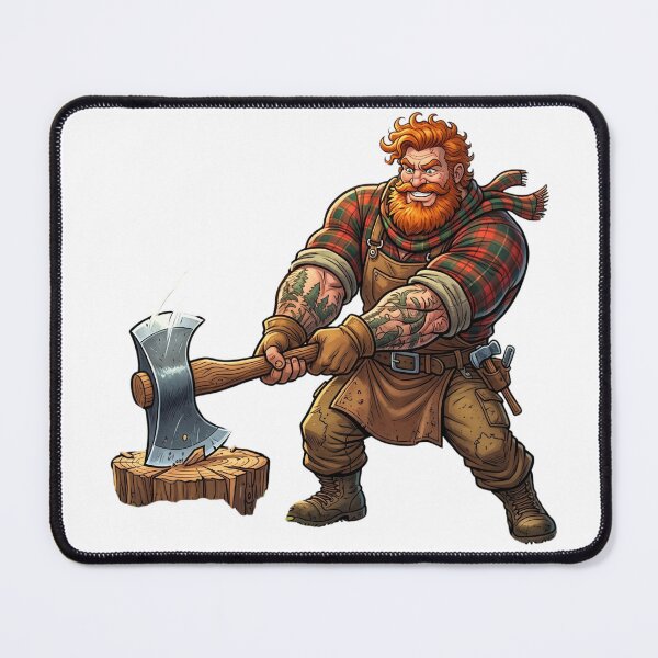 Item preview, Mighty Red-Bearded Lumberjack Cartoon designed and sold by Woof-zil.