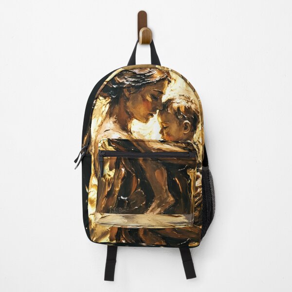 Item preview, Golden Mother and Child Abstract - Impasto Oil Painting Art designed and sold by SupernovaNote.