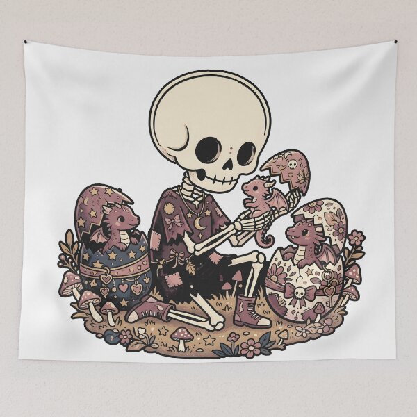 Item preview, Skeleton Nurturing Baby Dragons Hatching from Decorated Eggs designed and sold by MisteryDesigner.