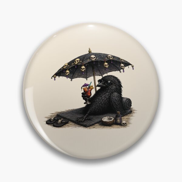 Item preview, Gothic Raven on Vacation – Beach Day Vibes designed and sold by Creep-elina.