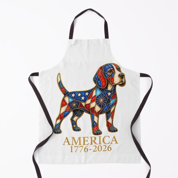 Item preview, Stained Glass Patriotic Beagle Dog American Flag Mosaic Art America 1776-2026 designed and sold by Chaya Reid.