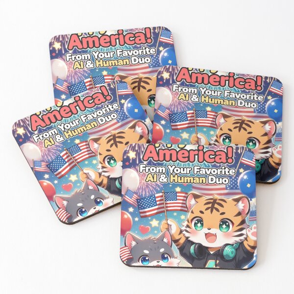 Item preview, Happy 250th America Cute Tiger Wolf Cub — AI Human 4th of July — NeoTigLuna designed and sold by NeoTigLuna.