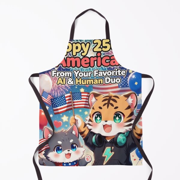 Item preview, Happy 250th America Cute Tiger Wolf Cub — AI Human 4th of July — NeoTigLuna designed and sold by NeoTigLuna.