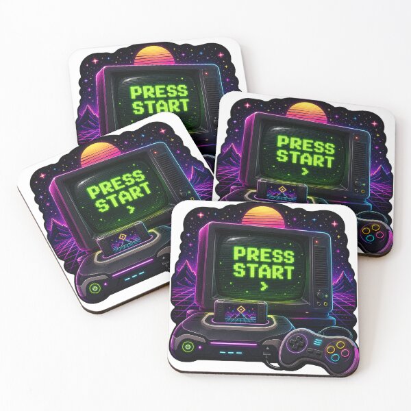 Item preview, Press Start – Retro Synthwave Gaming Console Graphic designed and sold by Shabrinox.