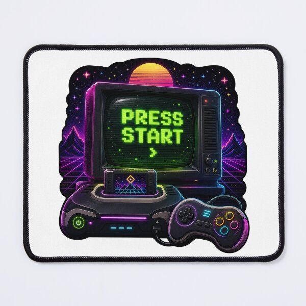 Item preview, Press Start – Retro Synthwave Gaming Console Graphic designed and sold by Shabrinox.