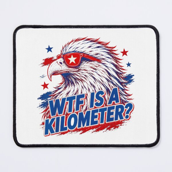 Item preview, Funny Patriotic Bald Eagle Sunglasses Meme WTF Is A Kilometer America designed and sold by Chaya Reid.
