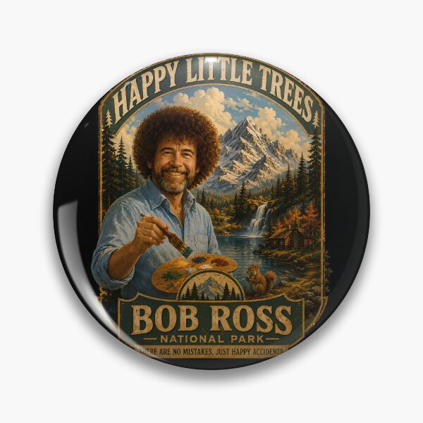 Item preview, Bob Ross National Park – Happy Little Trees Vintage Poster designed and sold by karamram.