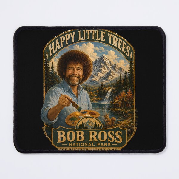 Item preview, Bob Ross National Park – Happy Little Trees Vintage Poster designed and sold by karamram.