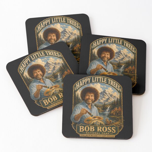 Item preview, Bob Ross National Park – Happy Little Trees Vintage Poster designed and sold by karamram.