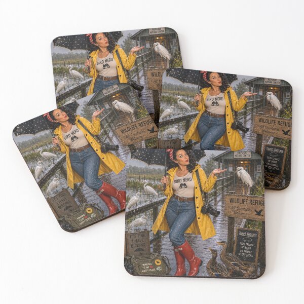 Item preview, Bird Nerd Pin-Up: Rainy Refuge designed and sold by Kimberly Palmer.