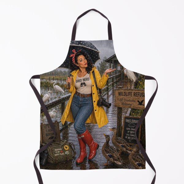 Item preview, Bird Nerd Pin-Up: Rainy Refuge designed and sold by Kimberly Palmer.
